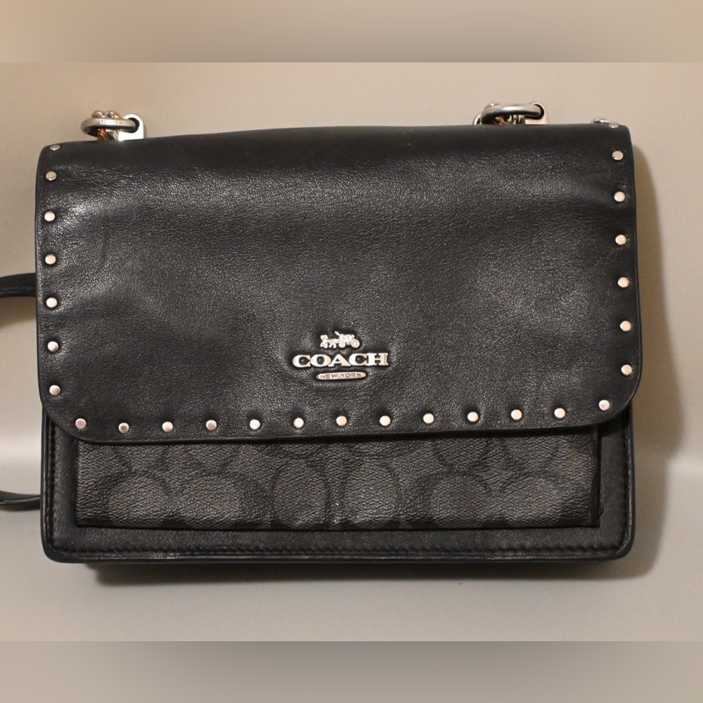 Leather coach purse crossbody